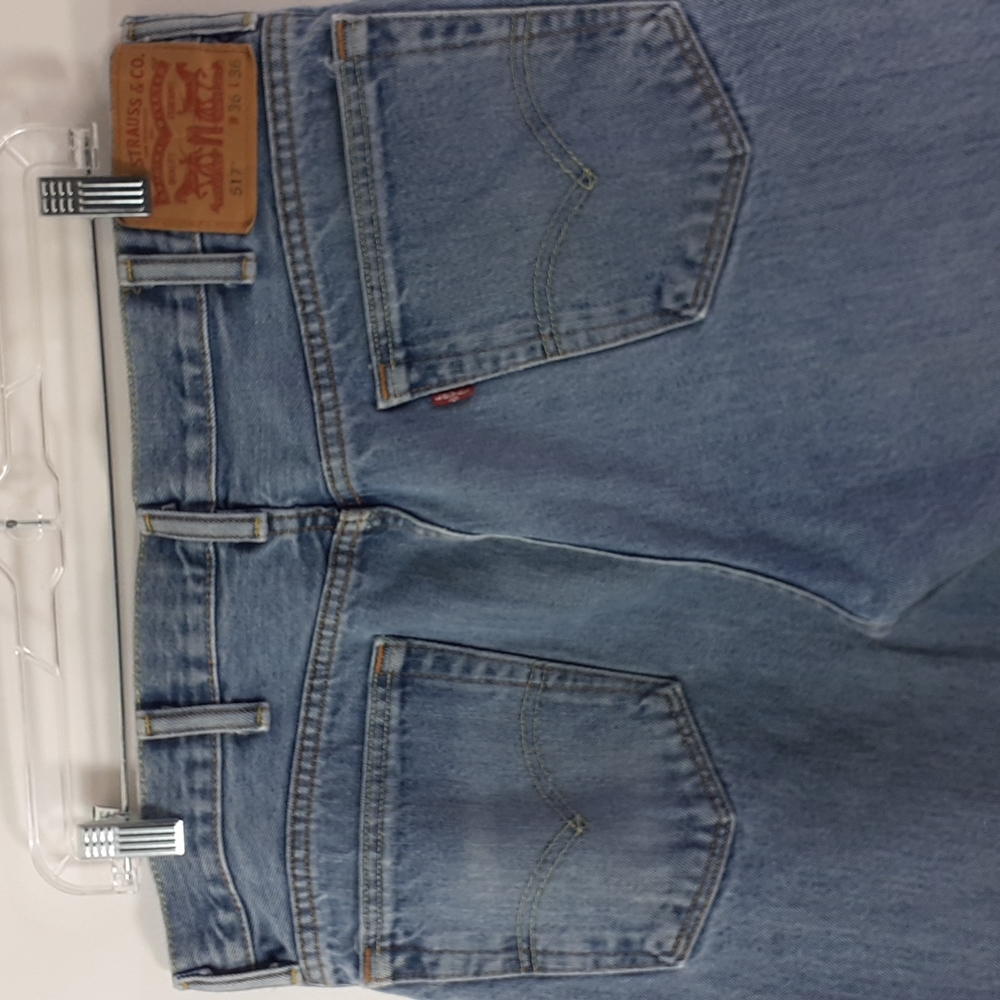 Levi's 517 Medium Blue Bootcut Blue Jeans Size W36 L34 - Picture 9 of 16